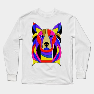 Collie Portrait Dog Owner Vintage Funny Collie Long Sleeve T-Shirt